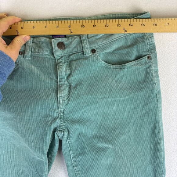 Patagonia Corduroy Pants Womens Size 28L Long Teal Green Blue Straight Leg - Picture 4 of 12